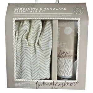 Gardening & Handcare Essentials Kit w/Gloves & Hand Lotion - Oatmeal & Cashmere